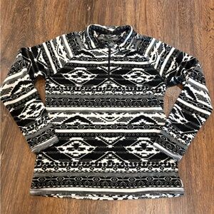 Eddie Bauer Black and White Fleece Pullover